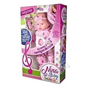 BONECA NINA BABY BRANCA NOVA TOYS
