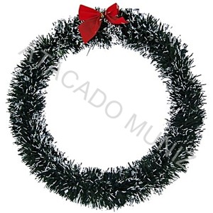 GUIRLANDA VERDE NEVADA COM LAÇO