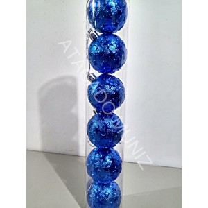 KIT DE BOLAS DE NATAL DECORADAS COM ESTRELA 3D 6 CM