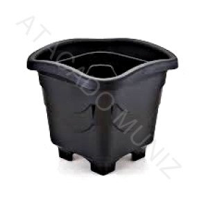 VASO INJEPLASTEC QUADRADO EXTRA GRANDE PRETO