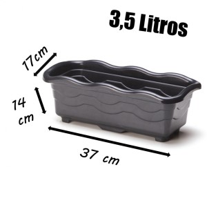 JARDINEIRA INJEPLASTEC MEDIA PRETA