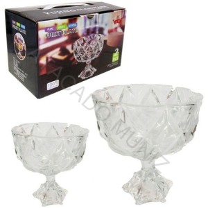 BOMBONIERE TACA DE VIDRO RELEVO