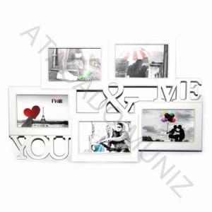 PORTA RETRATO MURAL DE PLASTICO CLINK YOU & ME 5 FOTOS