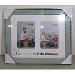 PORTA RETRATO 10X15 DUPLO COM MOLDURA DE PLASTICO