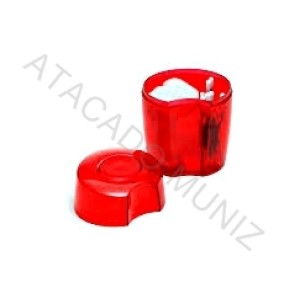 PORTA ALGODAO E CONTONETES VERMELHO