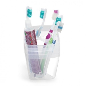 PORTA ESCOVA E CREME DENTAL COM TAMPA