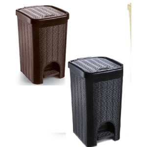 LIXEIRA NITRON VIME 12 LITROS COLOR PRETO MARROM