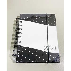 AGENDA ESPIRAL 2021 11X15,2CM PRETO E BRANCO