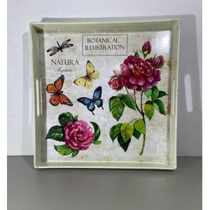 BANDEJA QUADRADA WINCY ROSAS 33X33X4CM