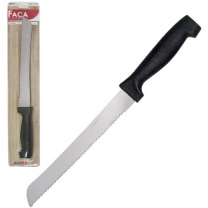 FACA PARA PAO DE ACO INOXIDAVEL ABBMIX CABO DE PLASTICO 32CM