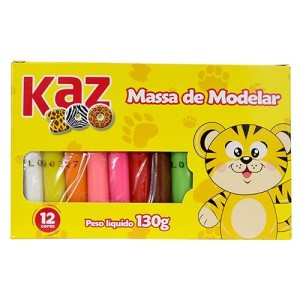 MASSINHA DE MODELAR KAZZOO 180G COM 12 CORES