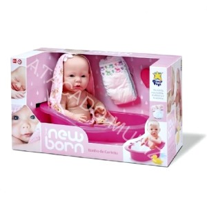 BONECA NEW BORN BANHO DE CARINHO