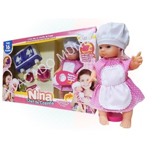 BONECA NINA CHEF DE COZINHA
